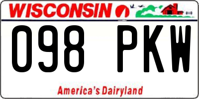 WI license plate 098PKW