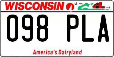 WI license plate 098PLA