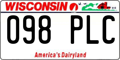 WI license plate 098PLC