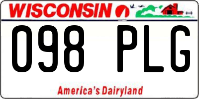 WI license plate 098PLG