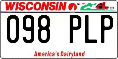 WI license plate 098PLP
