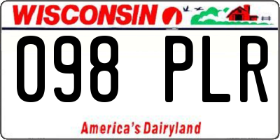 WI license plate 098PLR