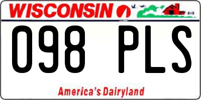 WI license plate 098PLS
