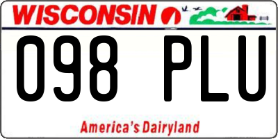 WI license plate 098PLU