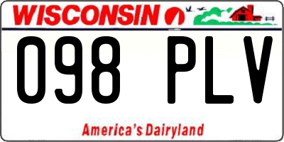 WI license plate 098PLV