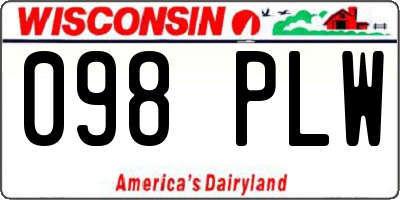 WI license plate 098PLW