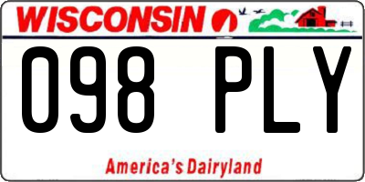 WI license plate 098PLY