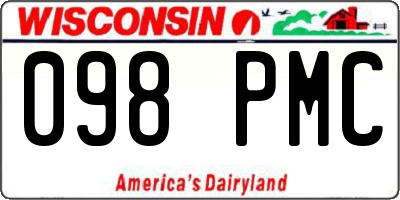 WI license plate 098PMC
