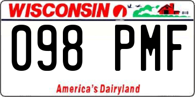 WI license plate 098PMF