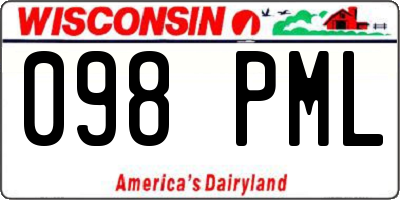 WI license plate 098PML