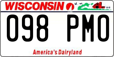 WI license plate 098PMO