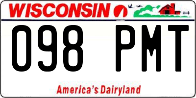 WI license plate 098PMT