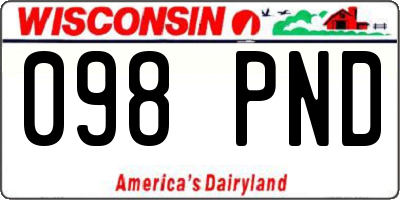 WI license plate 098PND