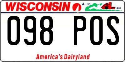WI license plate 098POS