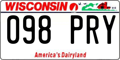 WI license plate 098PRY