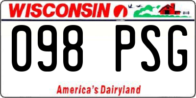 WI license plate 098PSG