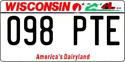 WI license plate 098PTE