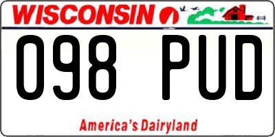 WI license plate 098PUD
