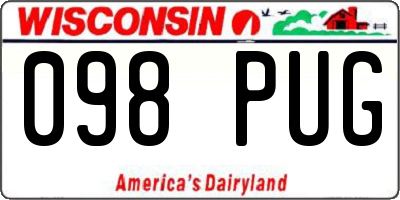 WI license plate 098PUG