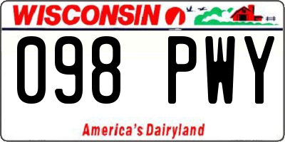 WI license plate 098PWY