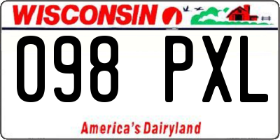 WI license plate 098PXL