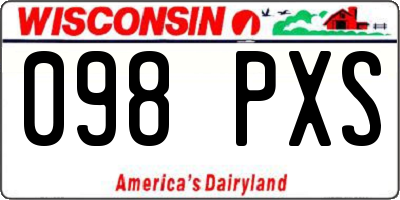 WI license plate 098PXS