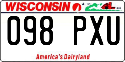 WI license plate 098PXU