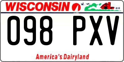 WI license plate 098PXV