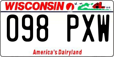 WI license plate 098PXW