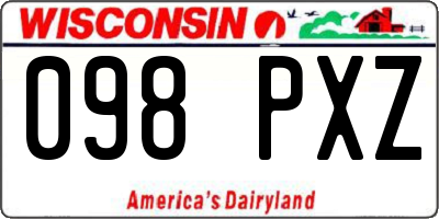 WI license plate 098PXZ