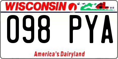 WI license plate 098PYA