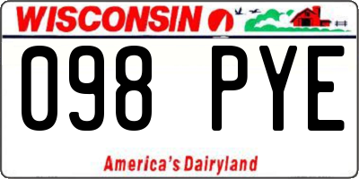 WI license plate 098PYE