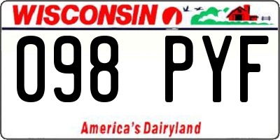 WI license plate 098PYF