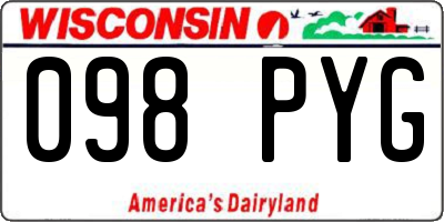 WI license plate 098PYG