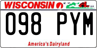 WI license plate 098PYM