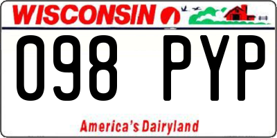 WI license plate 098PYP