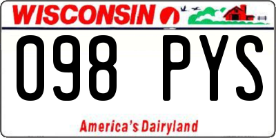 WI license plate 098PYS