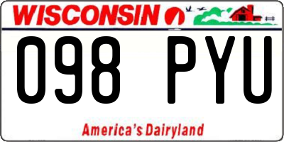 WI license plate 098PYU