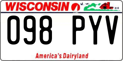 WI license plate 098PYV