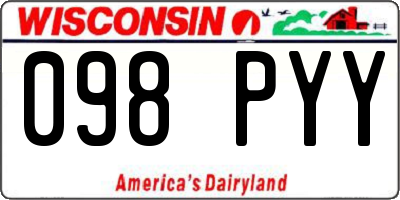 WI license plate 098PYY