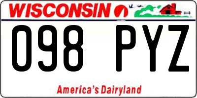 WI license plate 098PYZ
