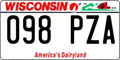 WI license plate 098PZA