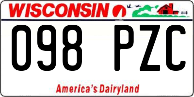 WI license plate 098PZC