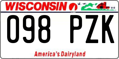WI license plate 098PZK
