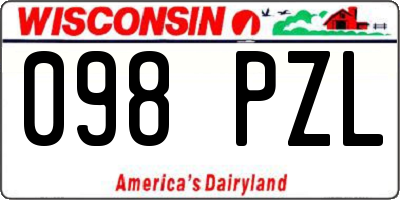 WI license plate 098PZL