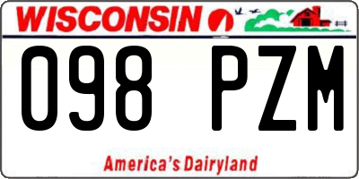 WI license plate 098PZM