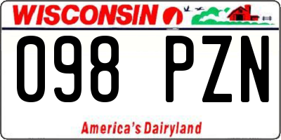 WI license plate 098PZN
