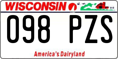 WI license plate 098PZS