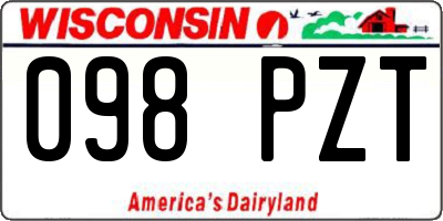 WI license plate 098PZT