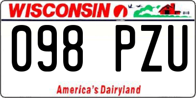 WI license plate 098PZU